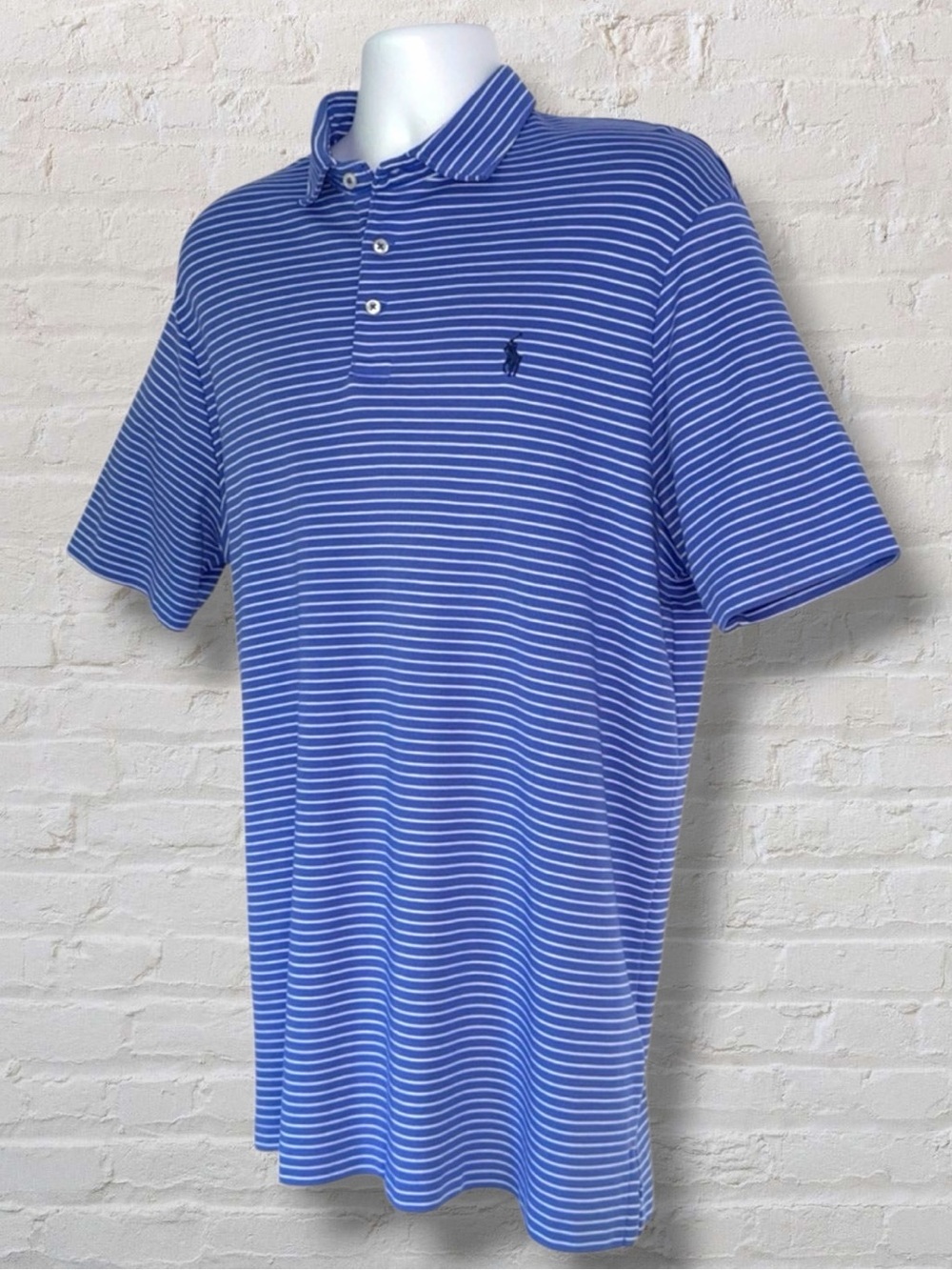 Polo Ralph Lauren Blue White Striped Polo Shirt Men’s XL Classic Fit - Picture 4 of 9